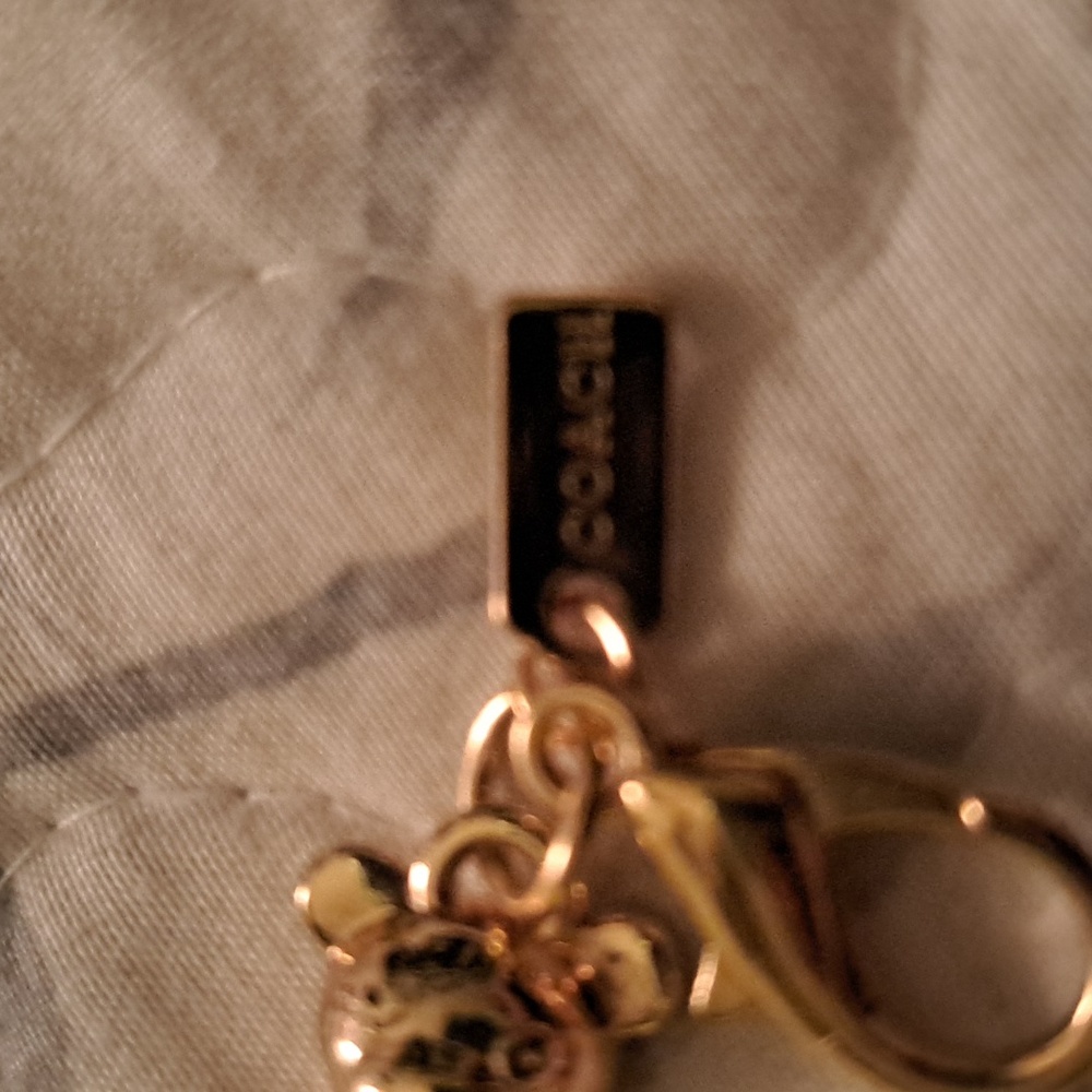 Coach Gold Teddy Bear Charm Keychain - Picture 2 of 3